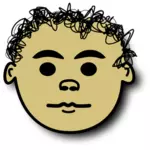 Immagine vettoriale di avatar ragazzo capelli ricci