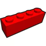 1x4 kid's brick element red vector drawing