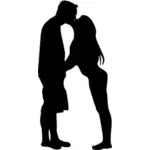 Couple kissing black image