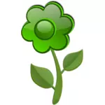 Блеск яркий зеленый цветок на стебель векторной графики