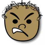 Immagine vettoriale di avatar bambino arrabbiato