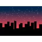 星と都市景観のベクトル画像