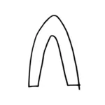 Freehand drawing of an arch