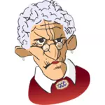 Vektorové ilustrace grumpy stará žena