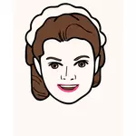 Illustrazione vettoriale di avatar di volto giovane ragazza su sfondo rosa