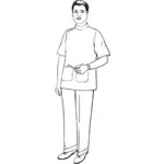 Peluquero en ilustración vectorial uniforme blanco