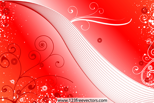Latar belakang merah dengan swoosh | Domain publik vektor