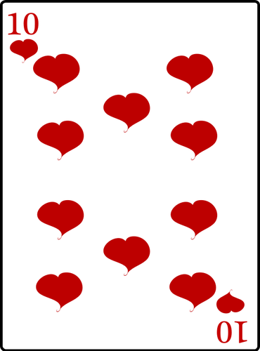 Ten of hearts playing card vector clip art