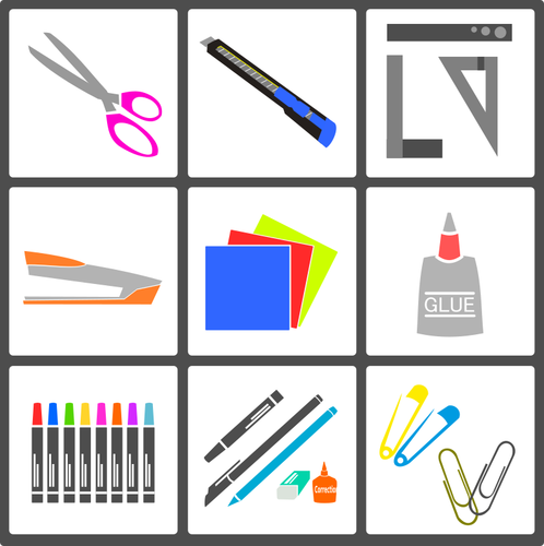 School or office supplies set