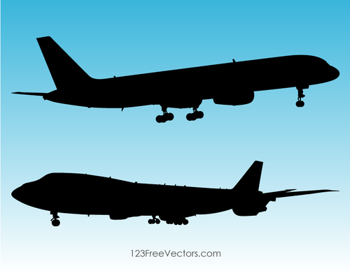 Silhouette of airplanes