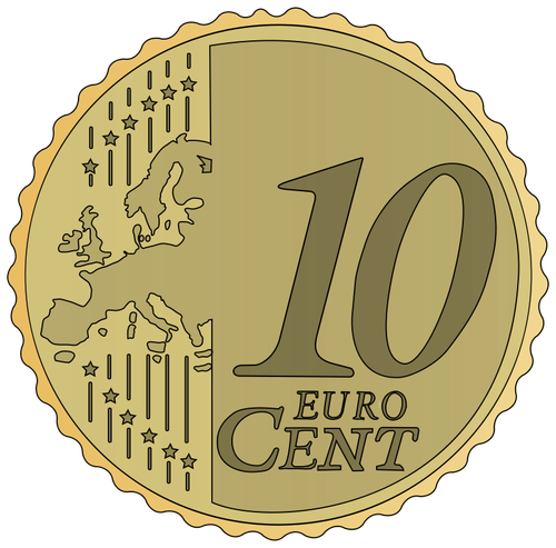 10 यूरो प्रतिशत के वेक्टर छवि