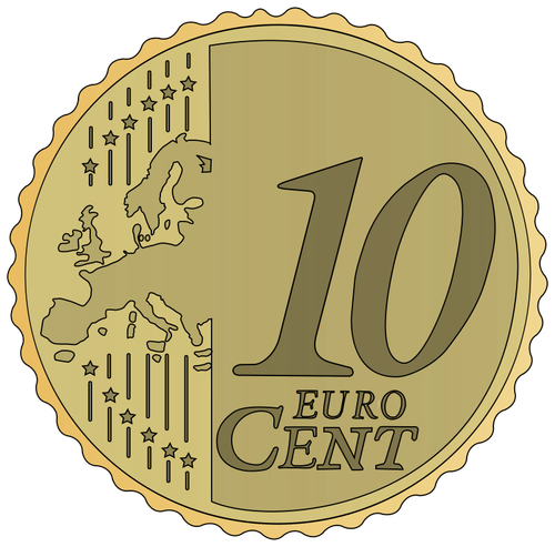 Gambar vektor 10 sen Euro