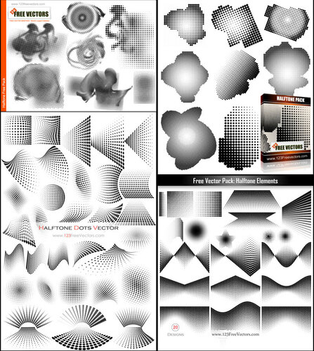 Halftone vectors big collection