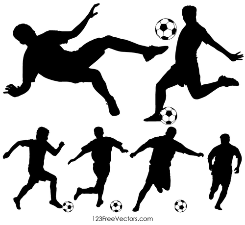 Futbol oyuncu Silhouettes