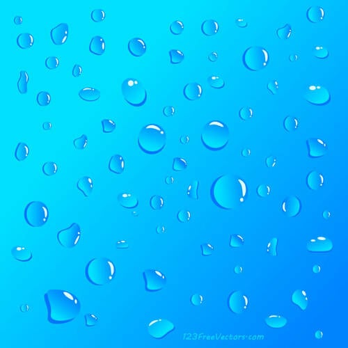 Water Drops on Blue Background