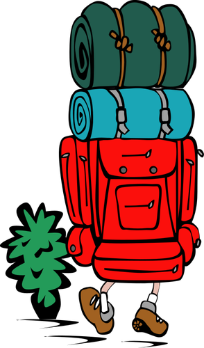 वेक्टर रंग में एक backpacker का चित्रण