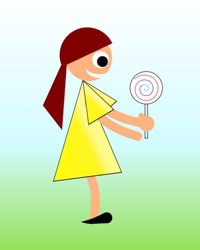 Niña con dibujo vectorial de lollipop