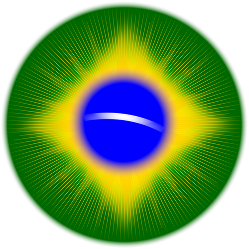 Avrundet Brasil flagg vektor illustrasjon