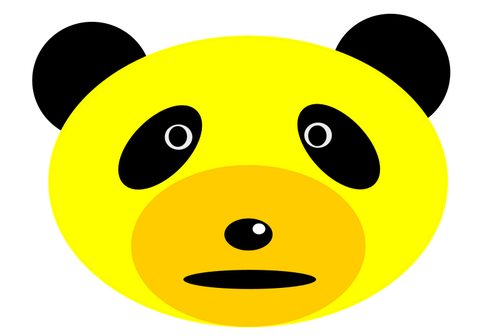 黄色のパンダの頭