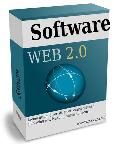 Web 2.0 logiciel boîte vector image