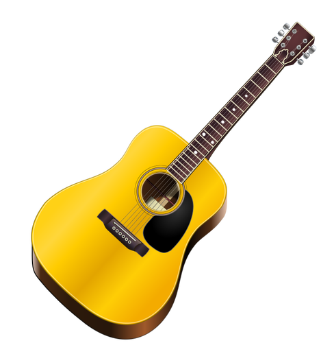 Desenho vetorial de foto-realisitc guitarra acústica