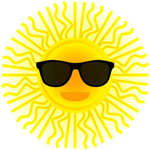 Sun with sunglasses vector drawing