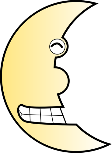 Vector image of smiling half moon