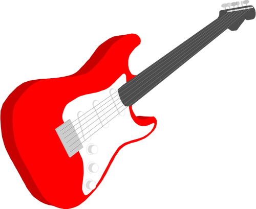 Red electric guitar vector graphics