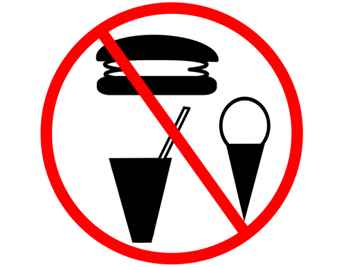 Žádné potraviny povolené znamení vektorový obrázek