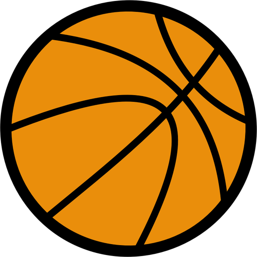 Vecteur de ballon de basket dessin avec bordure épaisse