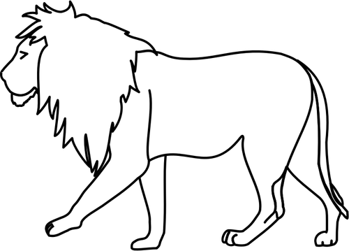 Image vectorielle de la marche art ligne lion