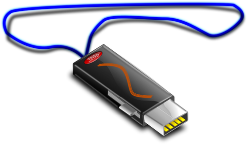 Clé USB sur les graphiques vectoriels de cordon