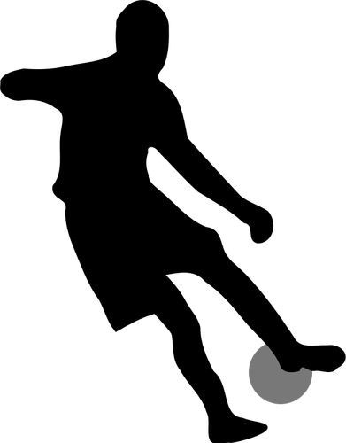 لاعب كرة القدم المراوغة صورة ظلية ناقلات الرسومات