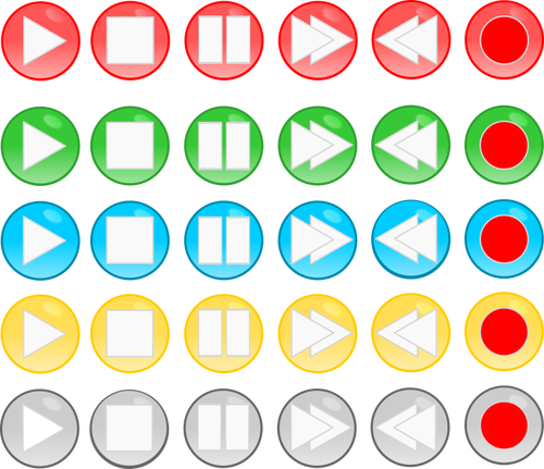 Grafika wektorowa przycisków odtwarzacza multimediów