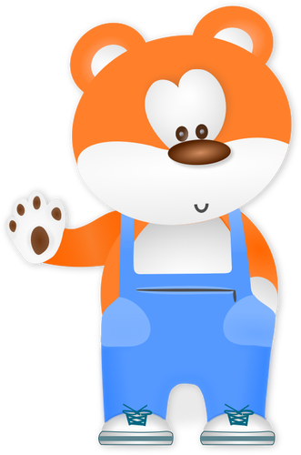 Vector graphics of teddy bear in trousers