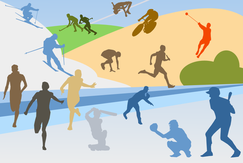 Sport discipliner silhuetter collage vektor ClipArt