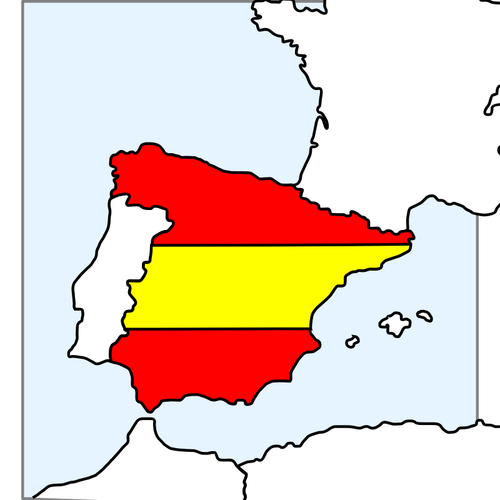 خريطة اسبانيا ناقلات قصاصة الفن