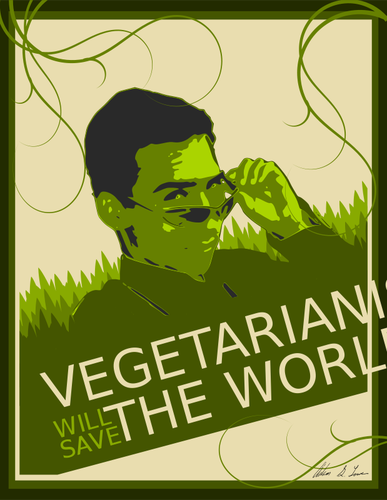 채식주의 포스터 벡터 이미지