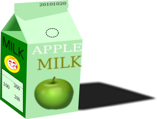 苹果牛奶纸箱向量剪贴画