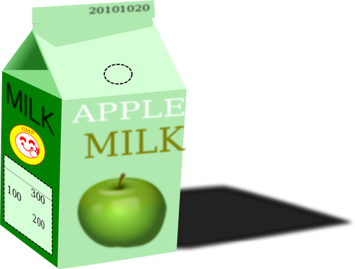 Vector clip art of apple milk carton