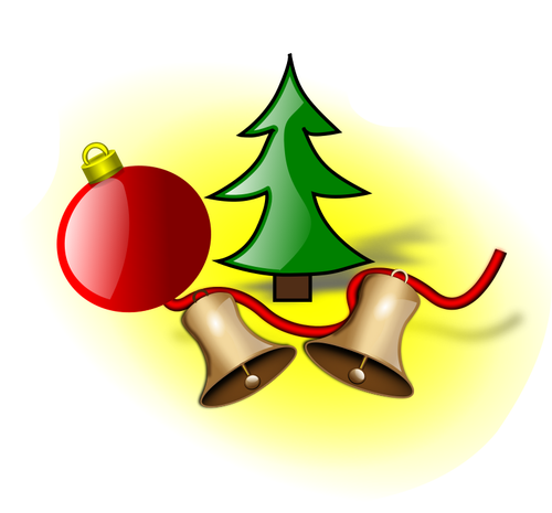 Christmas bells and balls vector