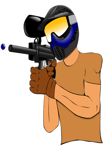 A paintball player vector drawing