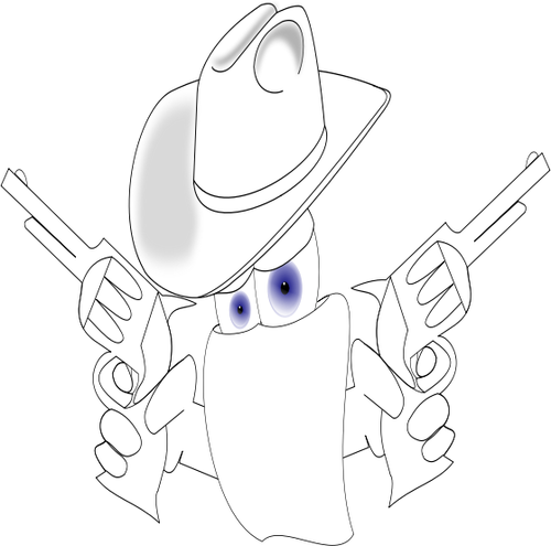 Desenho vetorial de ladrão cowboy