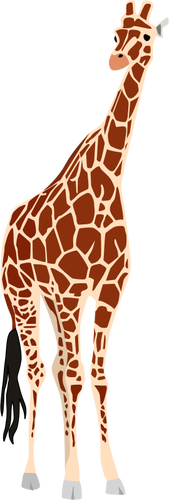 矢量绘图的长颈鹿与黑色的尾巴