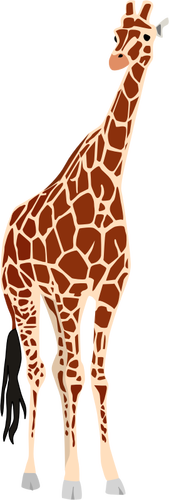 Vector drawing of giraffe with black tail