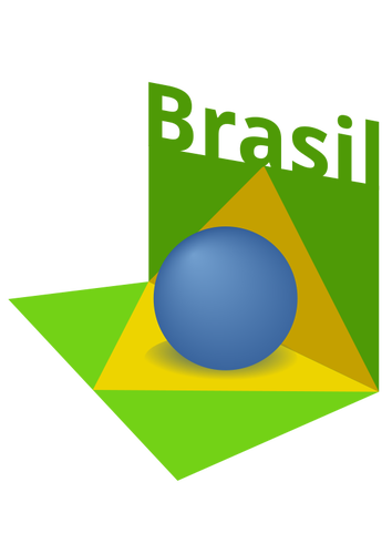 Brazil flag art 3D vector image