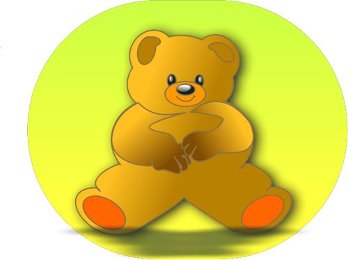 Vector drawing of teddy bear in green circle