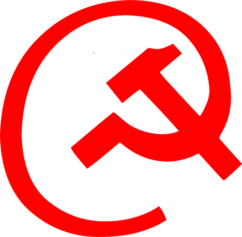 Email symbol with hammer and sickle