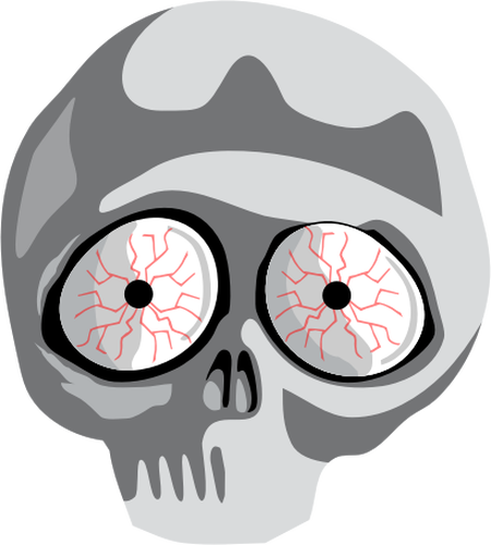 Vector clip art of scared skull