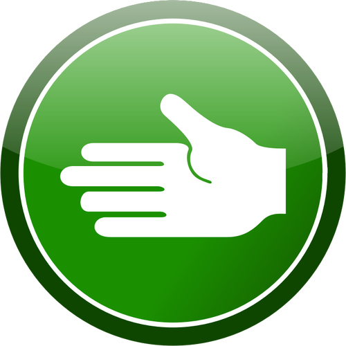 Mão verde ícone vector clip-art